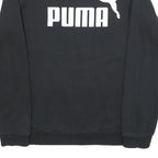 PUMA Boys Black Cotton Blend Crew Neck Sweatshirt 15-16Y Logo Print Casual