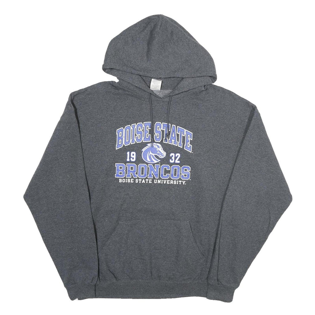JERZEES Mens Grey Boise State Broncos Pullover Hoodie XL University Logo