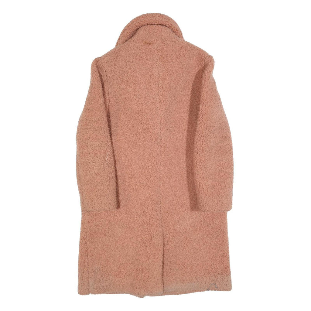 & OTHER STORIES Womens Pink Teddy Coat S Polyester Blend Button Closure Soft