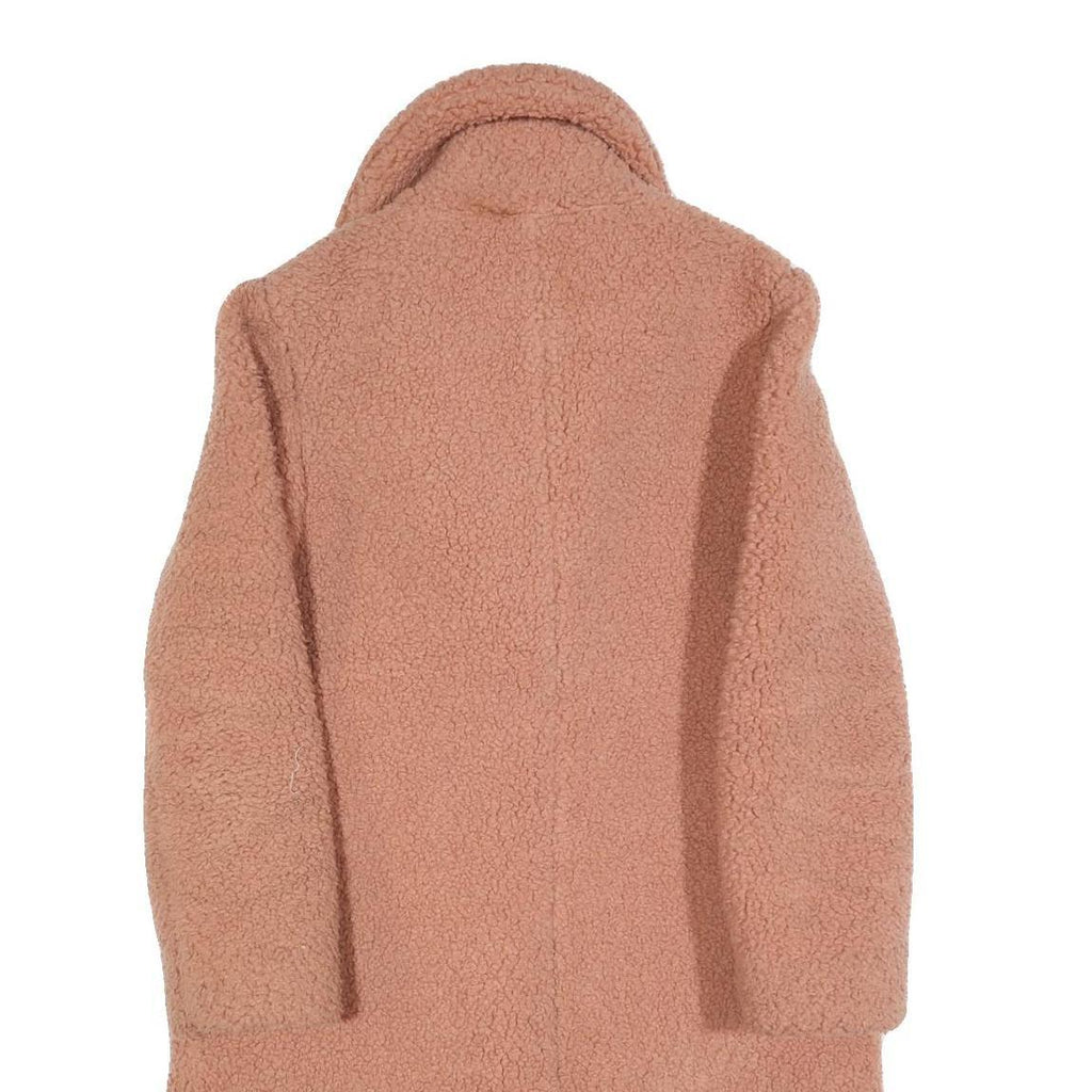 & OTHER STORIES Womens Pink Teddy Coat S Polyester Blend Button Closure Soft