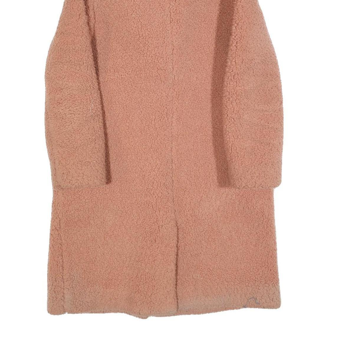 & OTHER STORIES Womens Pink Teddy Coat S Polyester Blend Button Closure Soft
