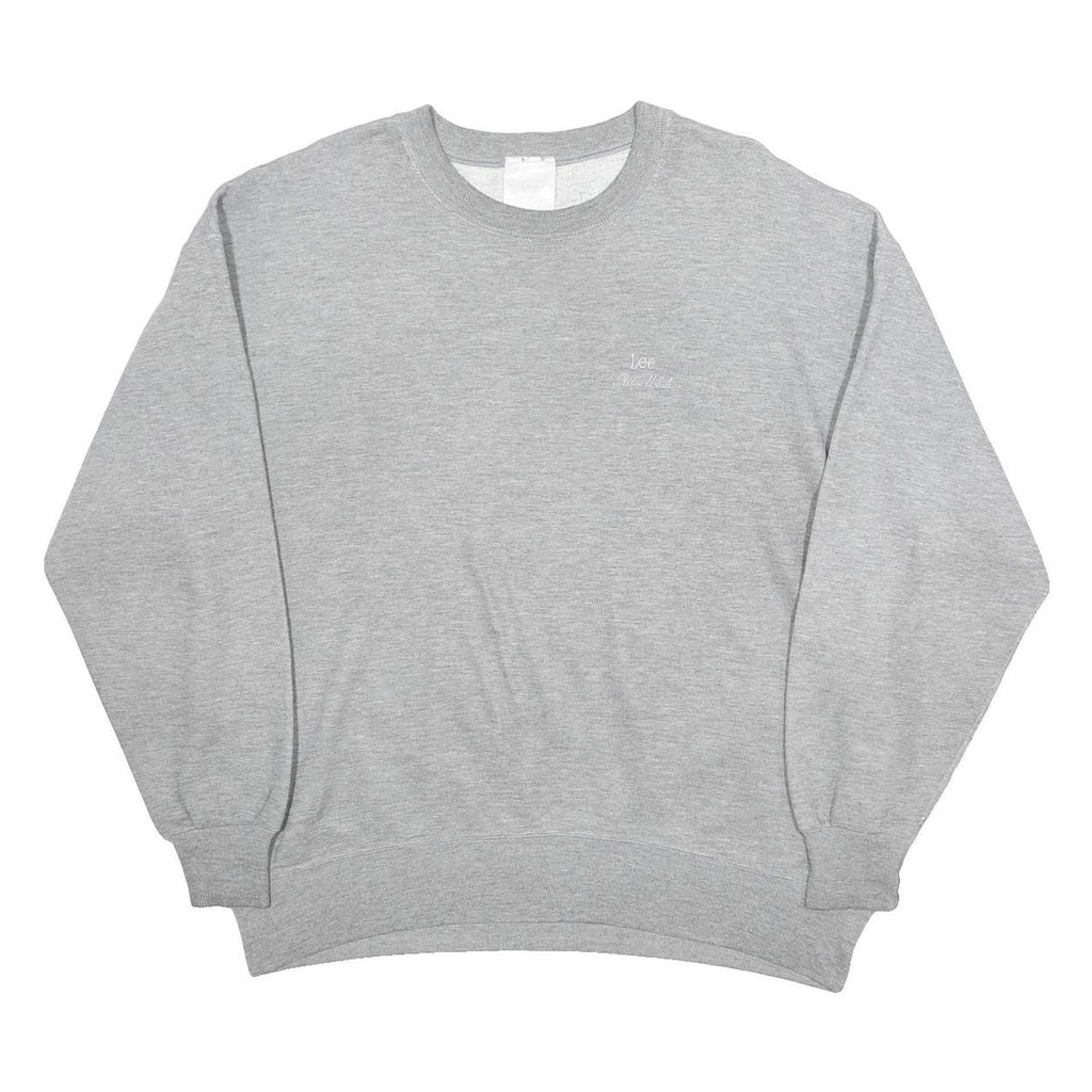 LEE Mens Grey Sweatshirt L Cotton Blend Crew Neck Pullover Casual Wear