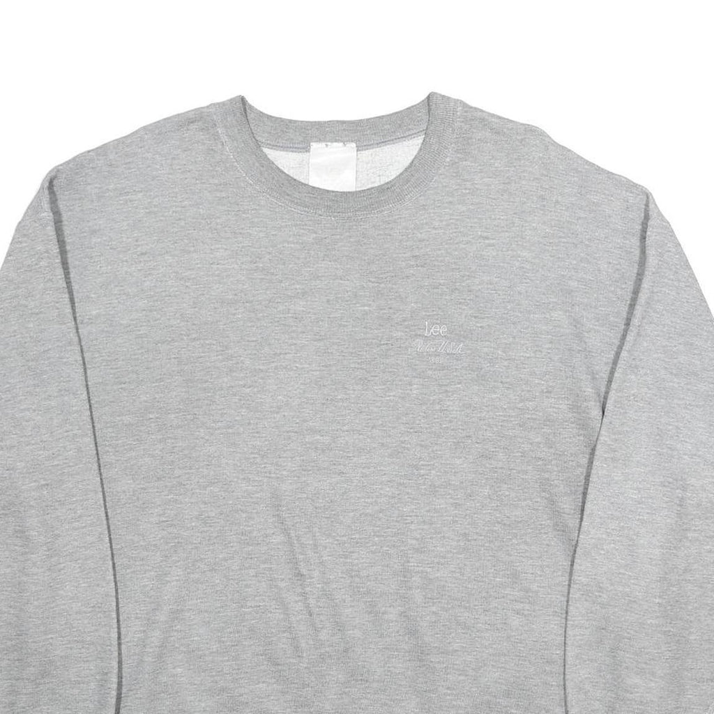 LEE Mens Grey Sweatshirt L Cotton Blend Crew Neck Pullover Casual Wear