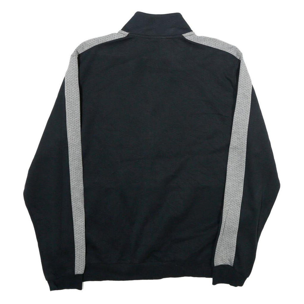 PUMA Mens Black & Grey Track Jacket L Cotton Stripe Side Zip Casual Sportswear