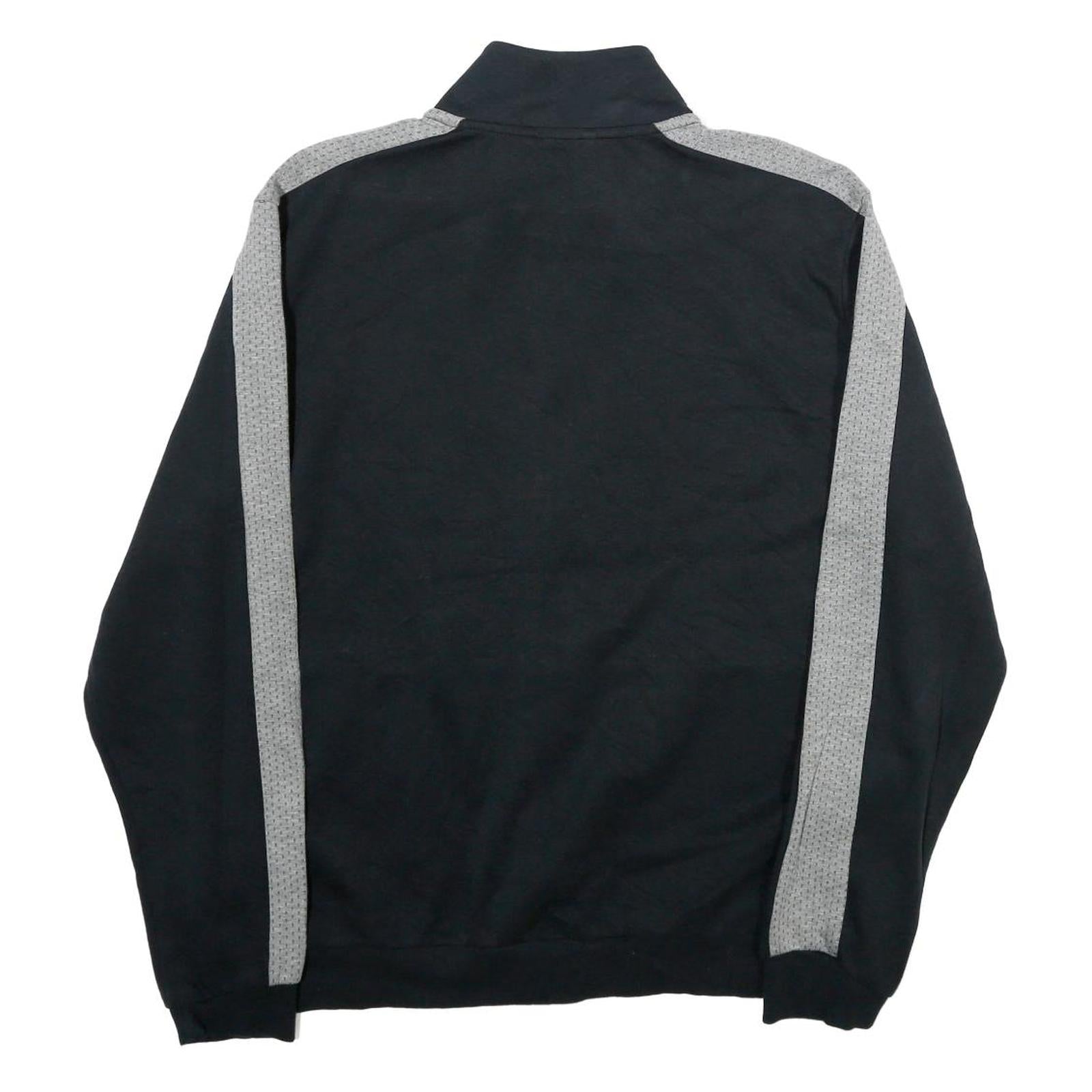 PUMA Mens Black & Grey Track Jacket L Cotton Stripe Side Zip Casual Sportswear