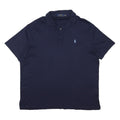 POLO RALPH LAUREN Mens Navy Blue Short Sleeve Plain XL Cotton Blend Polo Shirt