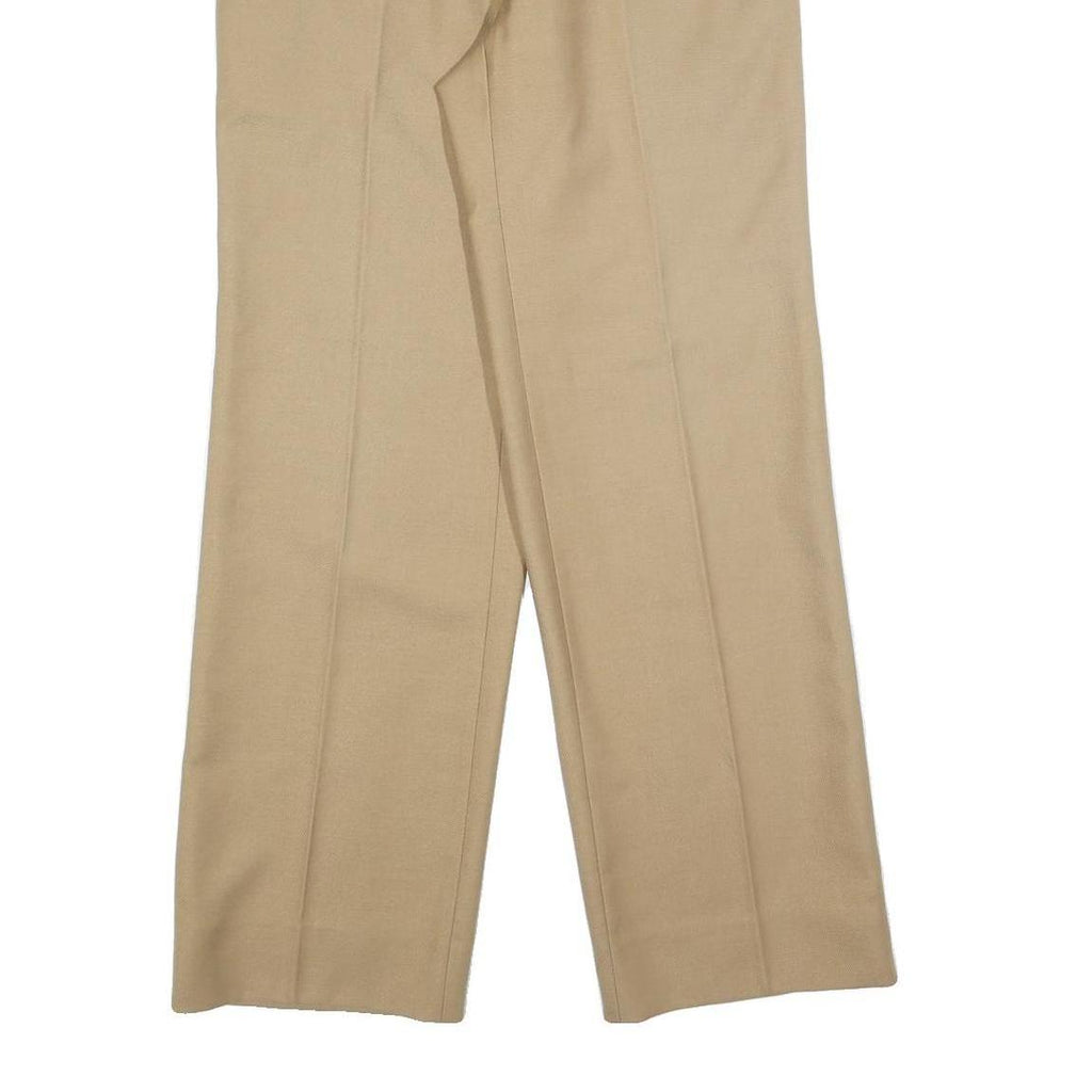 CORTEFIEL Womens Beige Regular Fit Straight Trousers W32 L32 Cotton Blend Zip