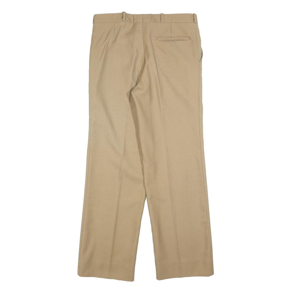 CORTEFIEL Womens Beige Regular Fit Straight Trousers W32 L32 Cotton Blend Zip