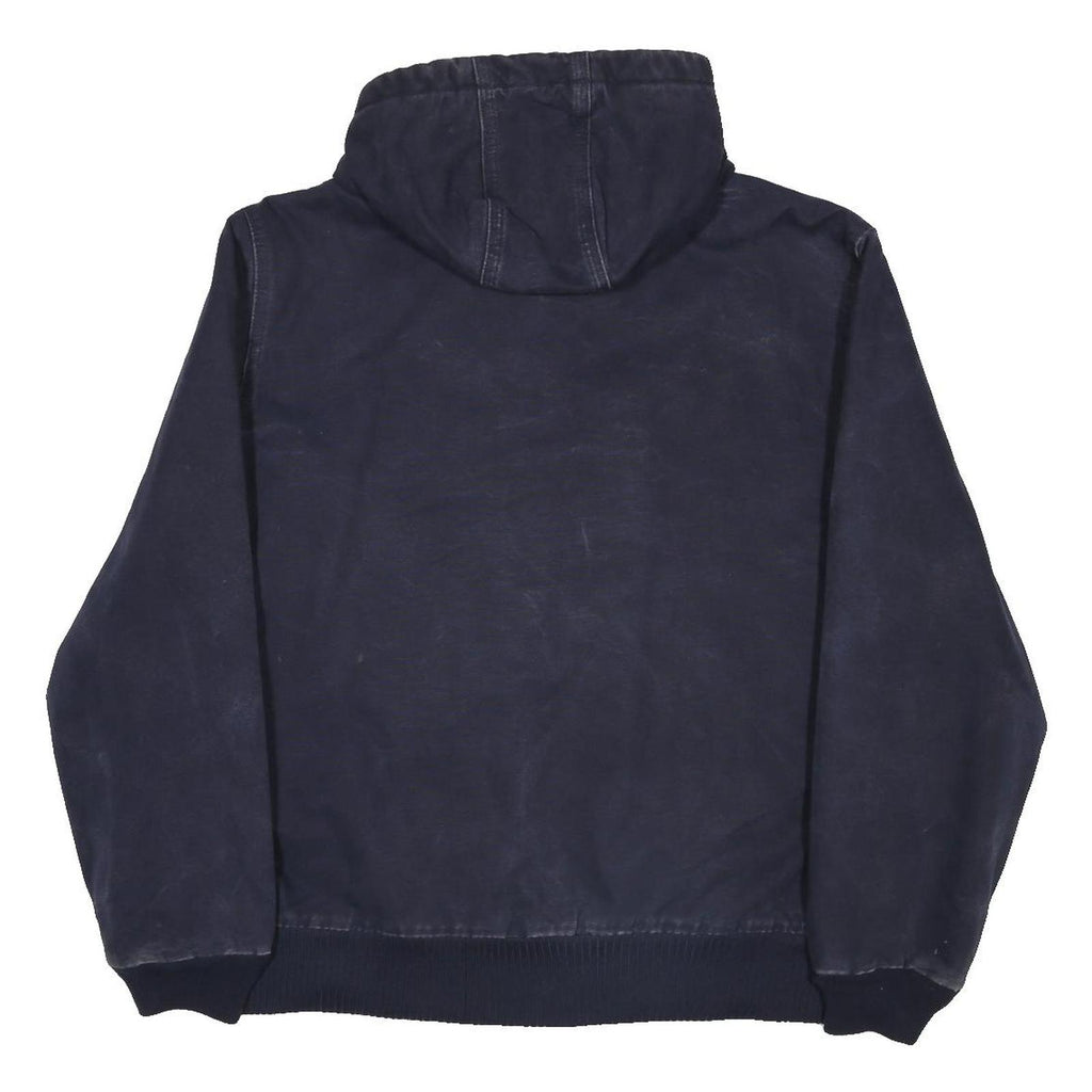 CARHARTT Active Mens Blue Hooded Zip Jacket M Cotton Workwear Plain Casual