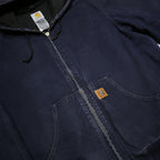 CARHARTT Active Mens Blue Hooded Zip Jacket M Cotton Workwear Plain Casual