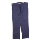 VALTODEX Mens Cotton Blend Blue Regular Fit Straight Trousers W40 L32 Casual
