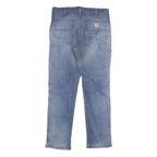 CARHARTT Mens Relaxed Fit Blue Denim Jeans W36 L34 Casual Workwear Zip Closure