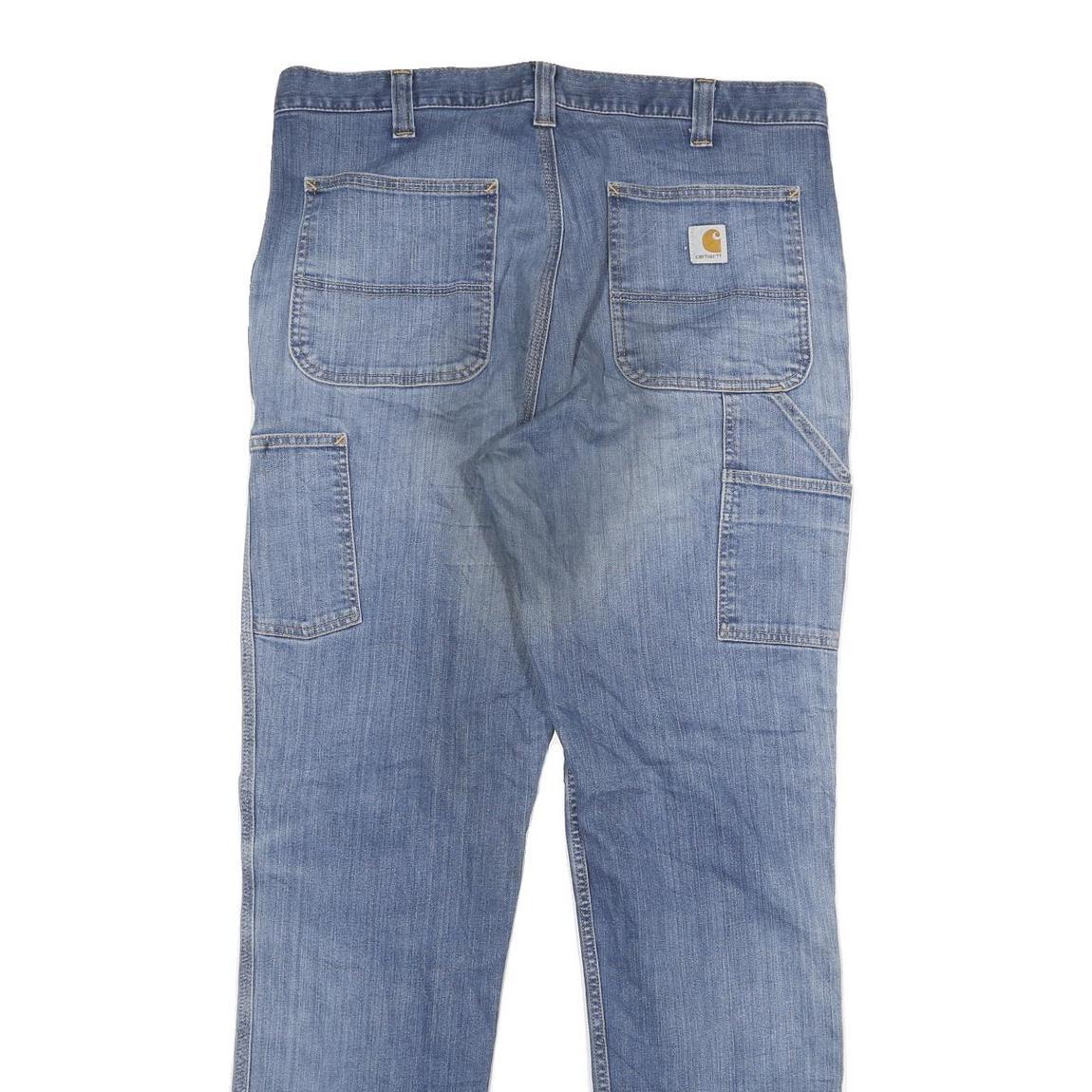 CARHARTT Mens Relaxed Fit Blue Denim Jeans W36 L34 Casual Workwear Zip Closure