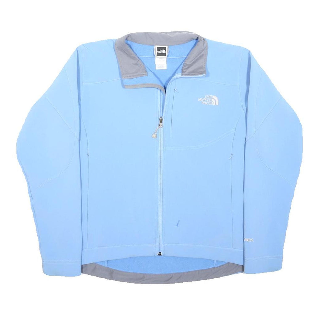 THE NORTH FACE Womens Blue Softshell Jacket L Polyester Zip Lightweight Outdoor