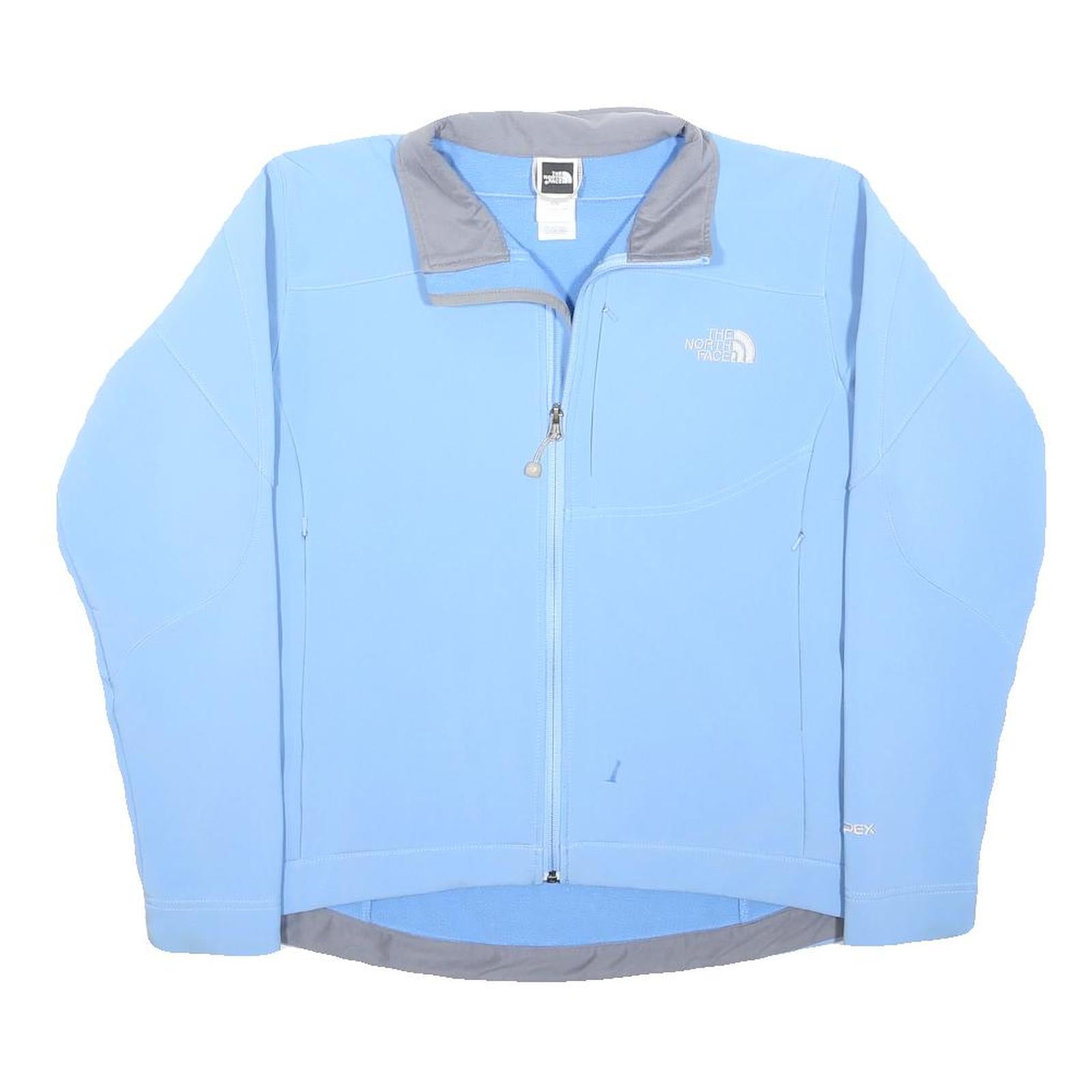 THE NORTH FACE Womens Blue Softshell Jacket L Polyester Zip Lightweight Outdoor