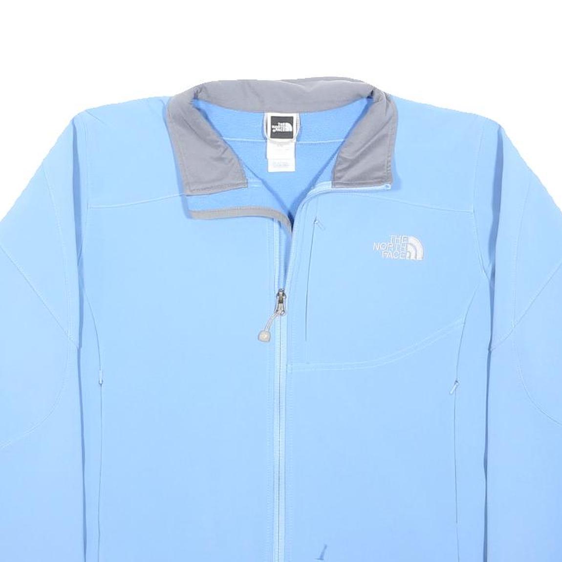 THE NORTH FACE Womens Blue Softshell Jacket L Polyester Zip Lightweight Outdoor