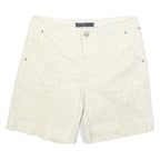 LEE Womens Cream Paisley Casual Shorts S W28 Stylish Patterned Cotton