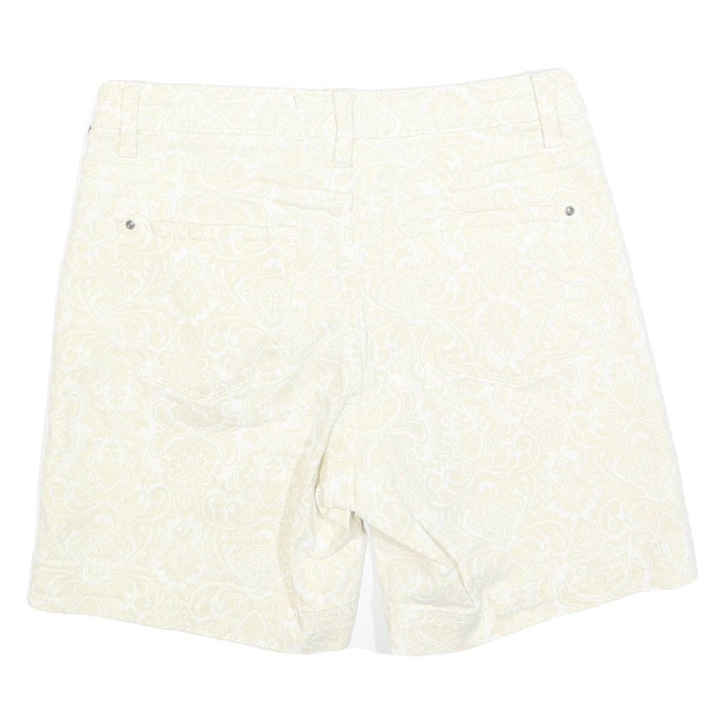 LEE Womens Cream Paisley Casual Shorts S W28 Stylish Patterned Cotton