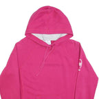 CHAMPION Womens Pink Cotton Blend Pullover Hoodie S Champion Logo Sleeve