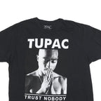 2PAC Mens Black Tupac Trust Nobody Graphic T-Shirt 2XL Short Sleeve Crew Neck