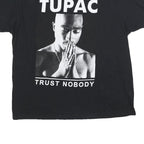 2PAC Mens Black Tupac Trust Nobody Graphic T-Shirt 2XL Short Sleeve Crew Neck