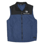 THE NORTH FACE Mens Blue & Black Sleeveless Zip Jacket M Polyester Blend Puffer