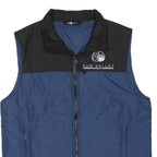 THE NORTH FACE Mens Blue & Black Sleeveless Zip Jacket M Polyester Blend Puffer