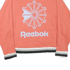REEBOK Womens Coral Sweatshirt M Crew Neck Cotton Blend Logo Print