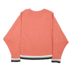 REEBOK Womens Coral Sweatshirt M Crew Neck Cotton Blend Logo Print