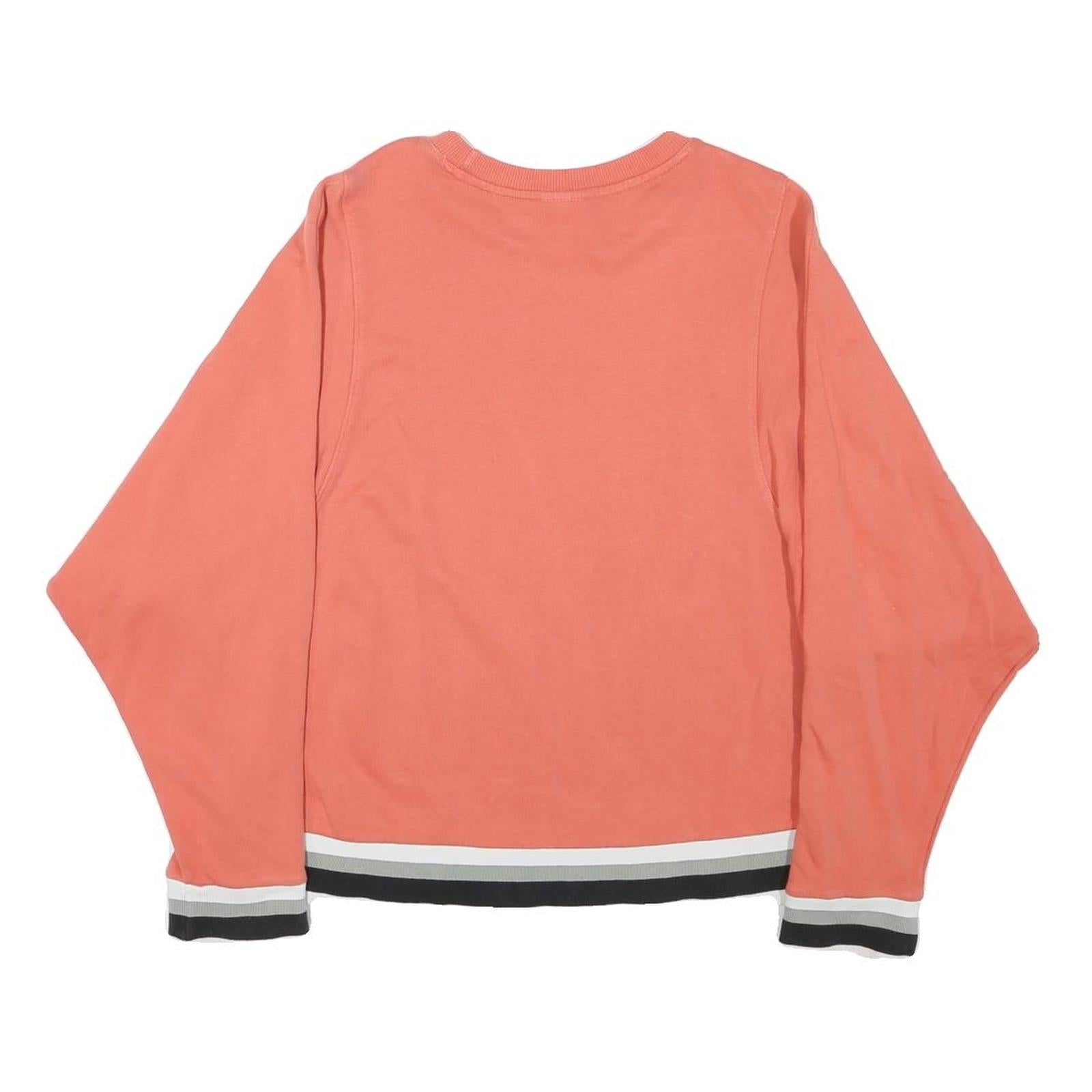 REEBOK Womens Coral Sweatshirt M Crew Neck Cotton Blend Logo Print