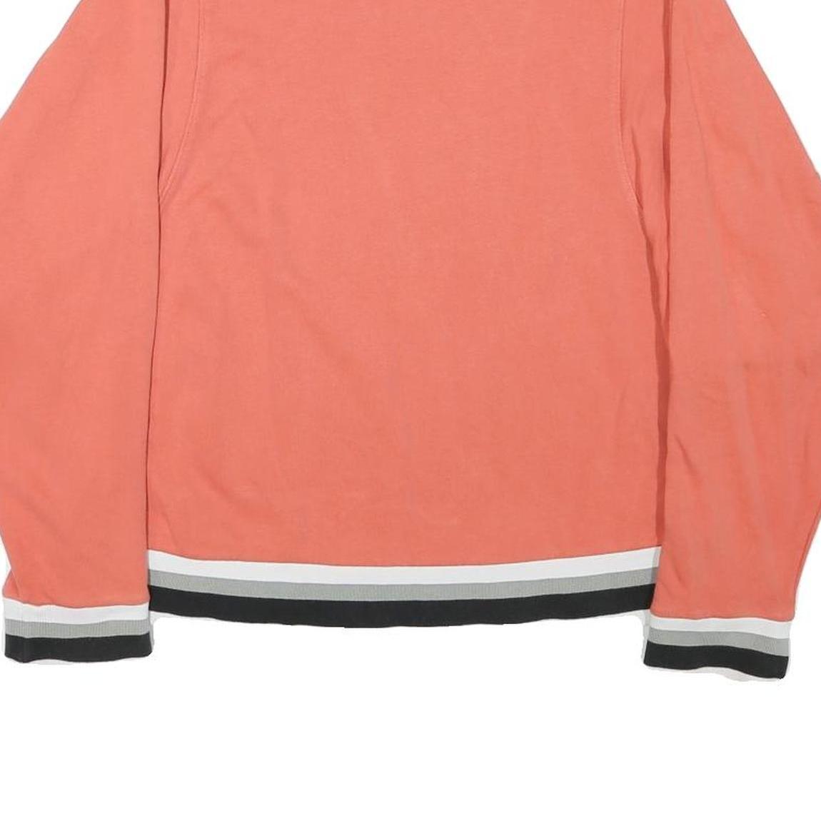 REEBOK Womens Coral Sweatshirt M Crew Neck Cotton Blend Logo Print