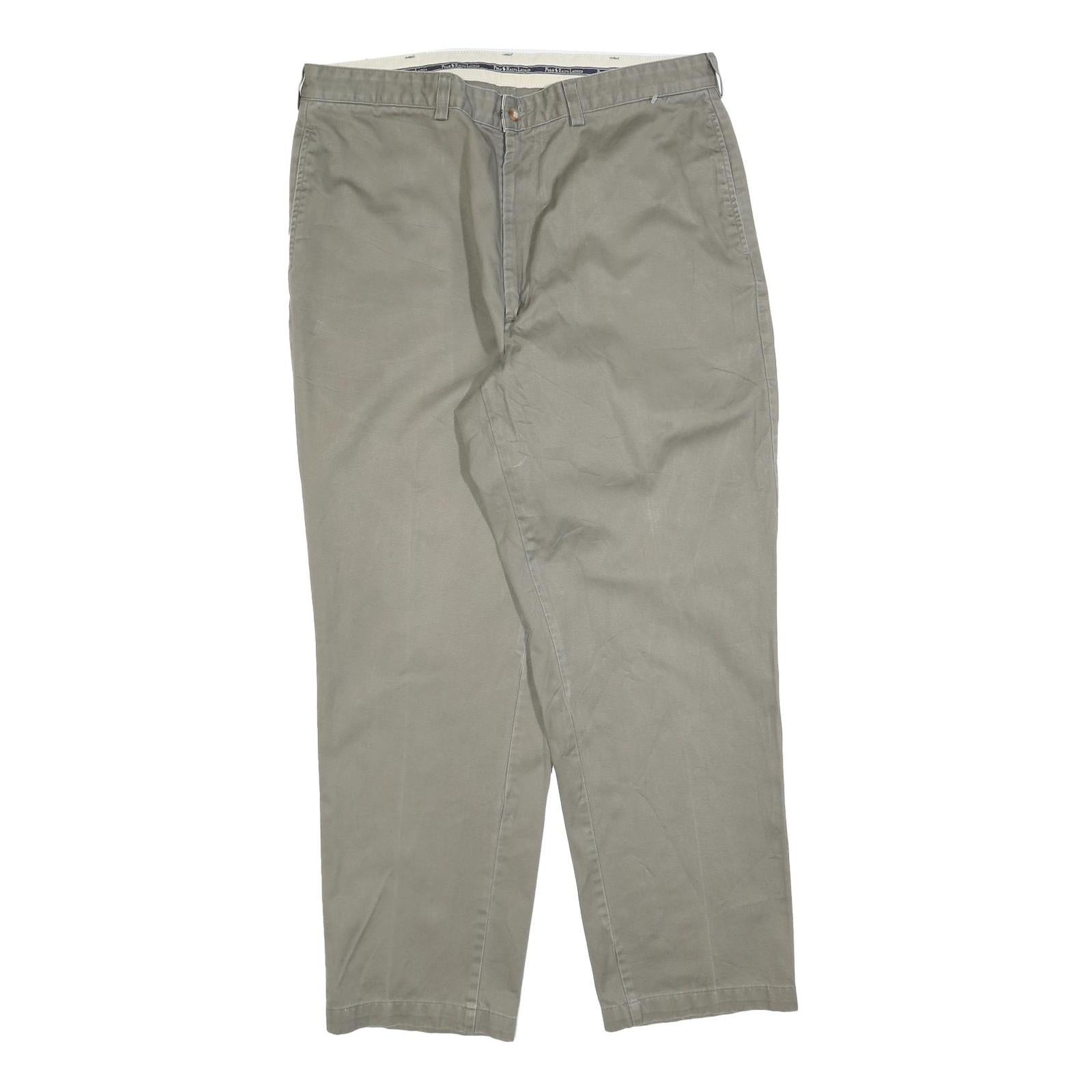 POLO RALPH LAUREN Mens Cotton Blend Green Regular Straight Trousers W38 L30