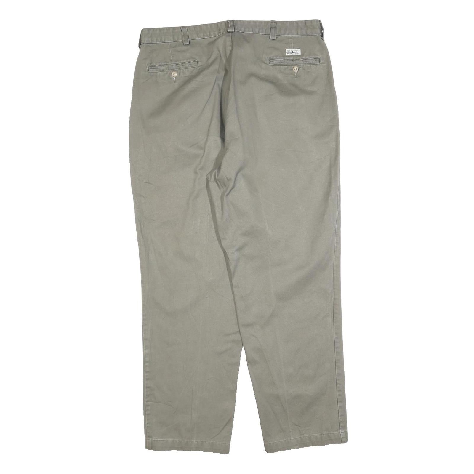 POLO RALPH LAUREN Mens Cotton Blend Green Regular Straight Trousers W38 L30