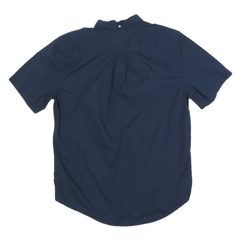 TOMMY HILFIGER Mens Navy Blue Short Sleeve Shirt M Button Down Casual
