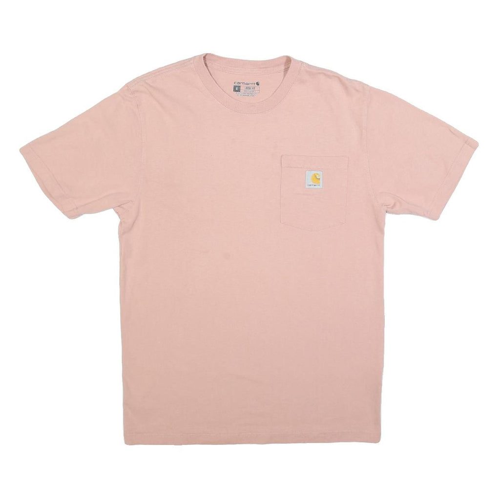 CARHARTT Mens Pink & Yellow Pocket T-Shirt S Short Sleeve Crew Neck Cotton Blend