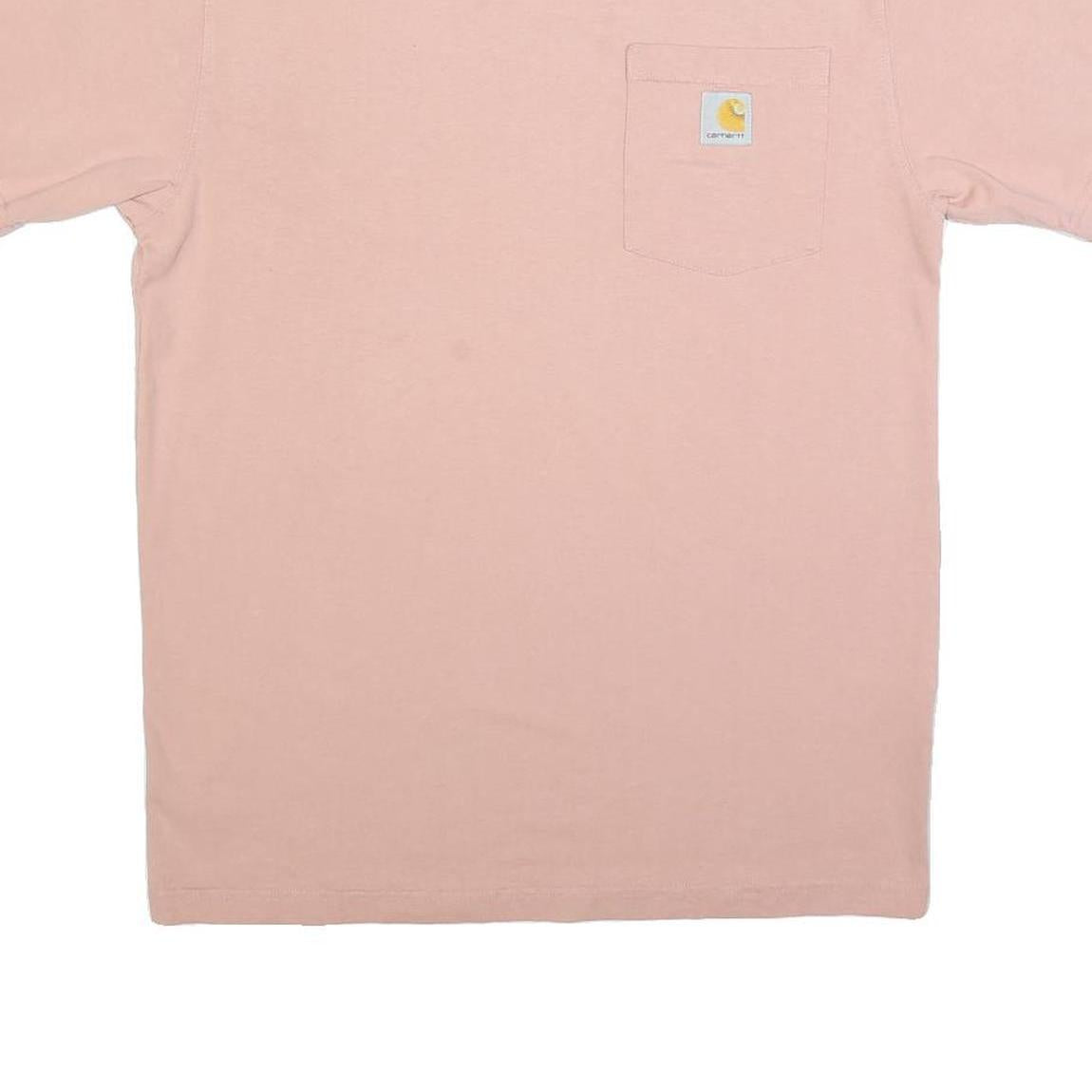 CARHARTT Mens Pink & Yellow Pocket T-Shirt S Short Sleeve Crew Neck Cotton Blend
