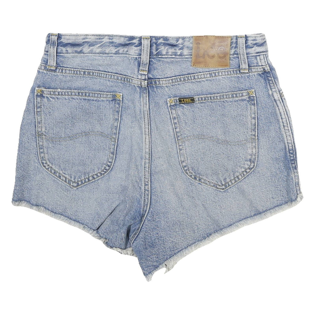 LEE Womens Shorts Blue Denim Casual M W28 Frayed Hem Classic Fit