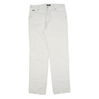 ESPRIT Womens Cotton Blend White Regular Fit Straight Leg Trousers W36 L34