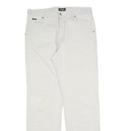ESPRIT Womens Cotton Blend White Regular Fit Straight Leg Trousers W36 L34