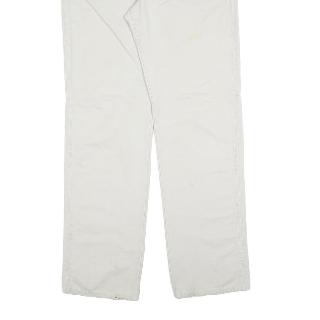 ESPRIT Womens Cotton Blend White Regular Fit Straight Leg Trousers W36 L34