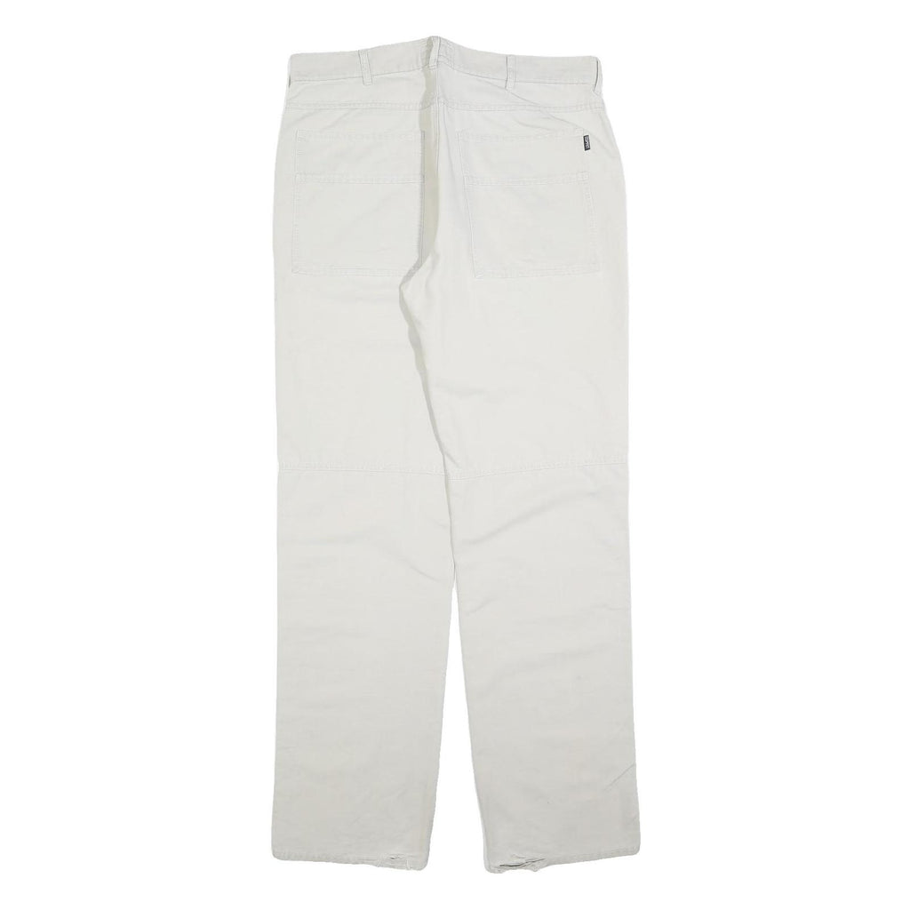 ESPRIT Womens Cotton Blend White Regular Fit Straight Leg Trousers W36 L34