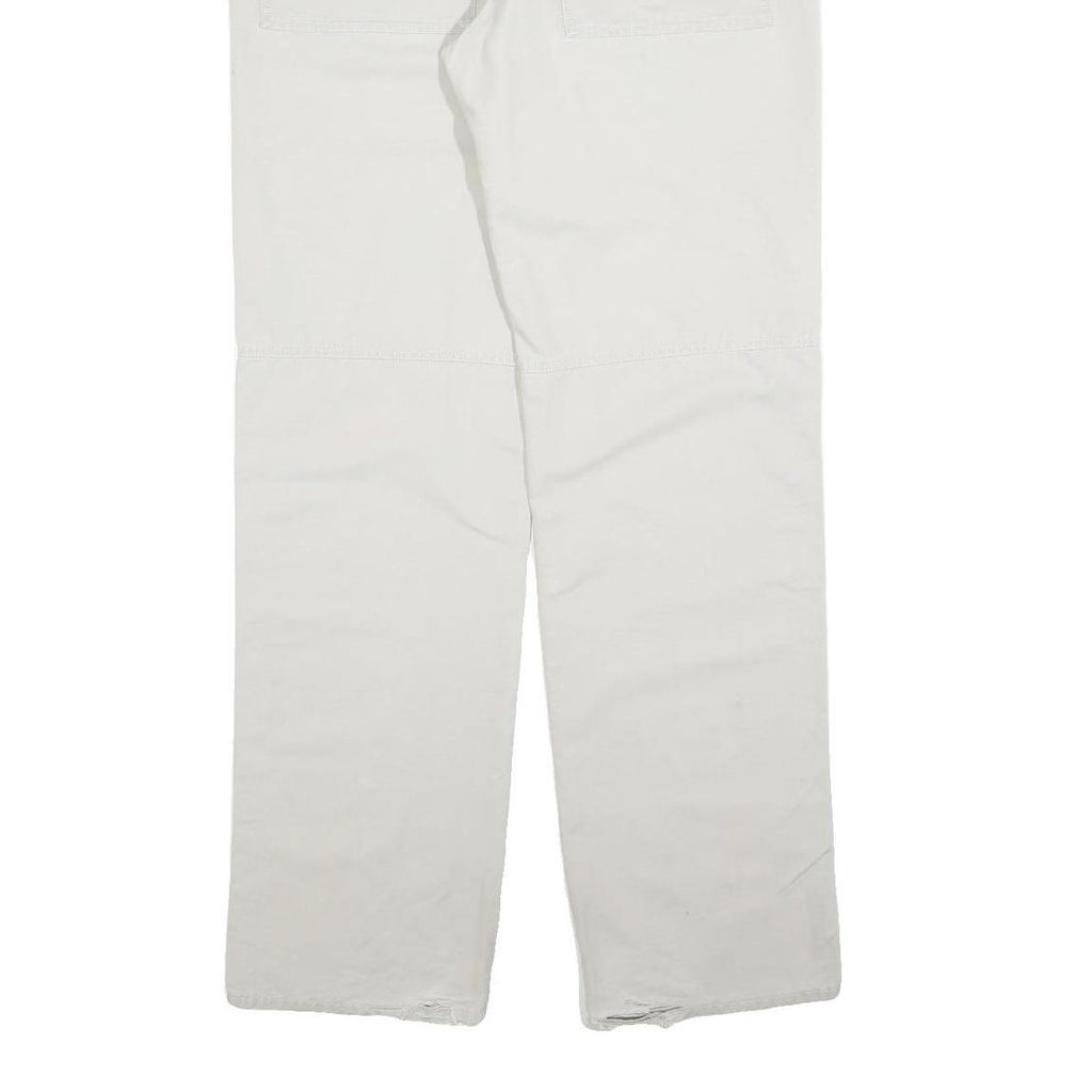 ESPRIT Womens Cotton Blend White Regular Fit Straight Leg Trousers W36 L34