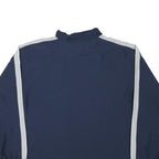 REEBOK Mens Blue & White Zip Jacket L Polyester Blend Plain Sports Casual