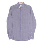 BOGGI Mens Blue Check Shirt S Cotton Blend Casual Button Down