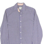 BOGGI Mens Blue Check Shirt S Cotton Blend Casual Button Down
