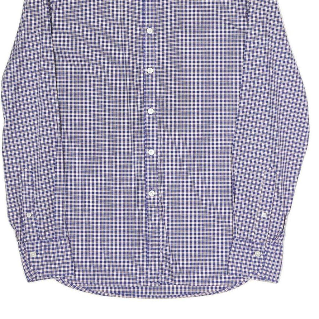BOGGI Mens Blue Check Shirt S Cotton Blend Casual Button Down