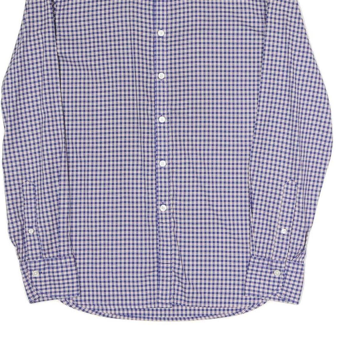 BOGGI Mens Blue Check Shirt S Cotton Blend Casual Button Down