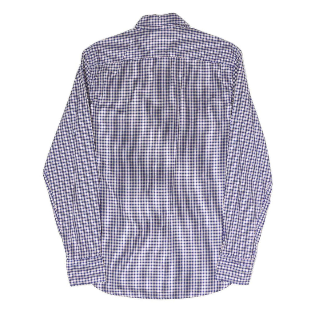 BOGGI Mens Blue Check Shirt S Cotton Blend Casual Button Down