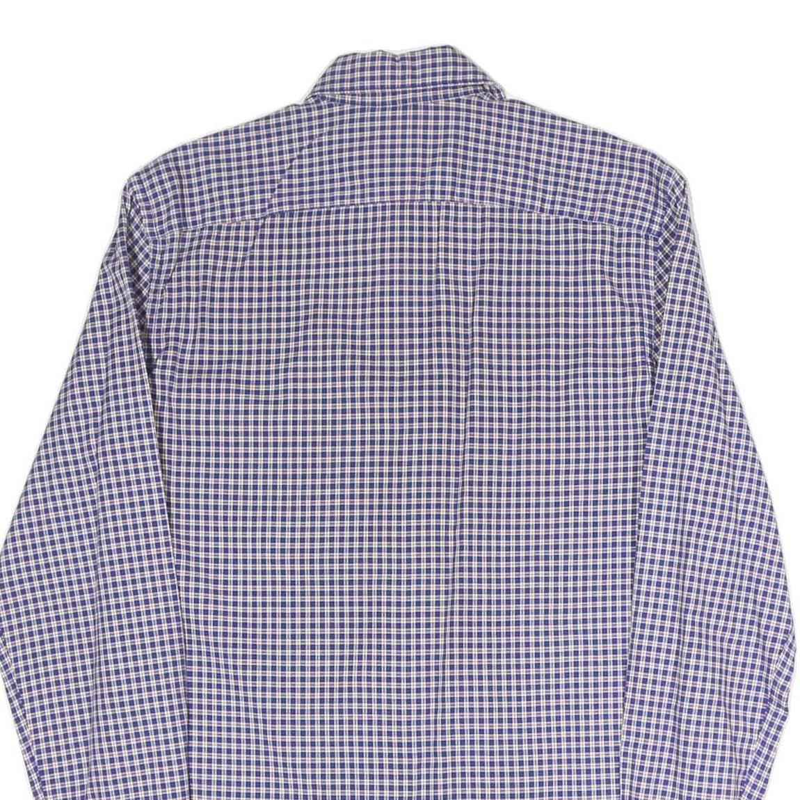 BOGGI Mens Blue Check Shirt S Cotton Blend Casual Button Down