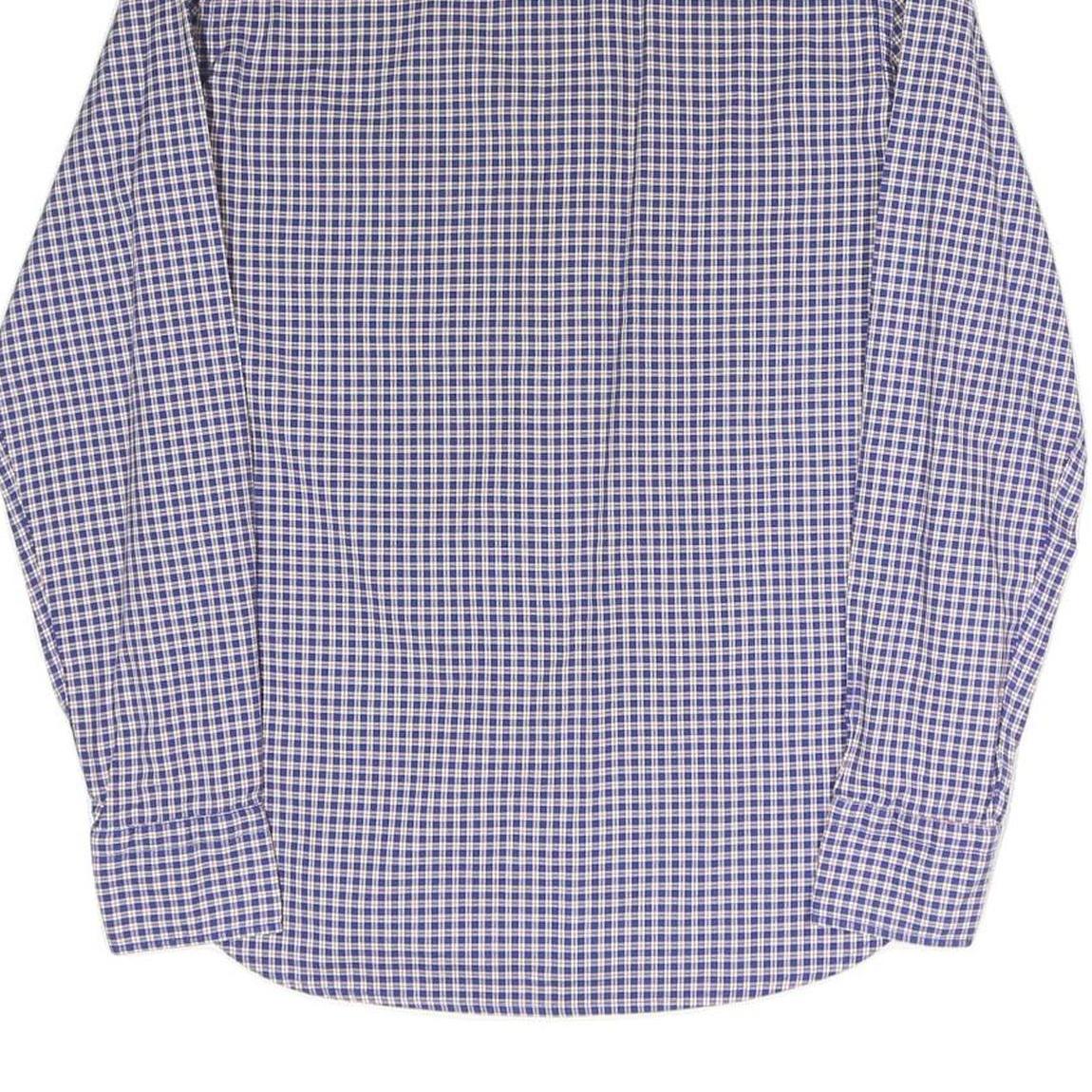BOGGI Mens Blue Check Shirt S Cotton Blend Casual Button Down